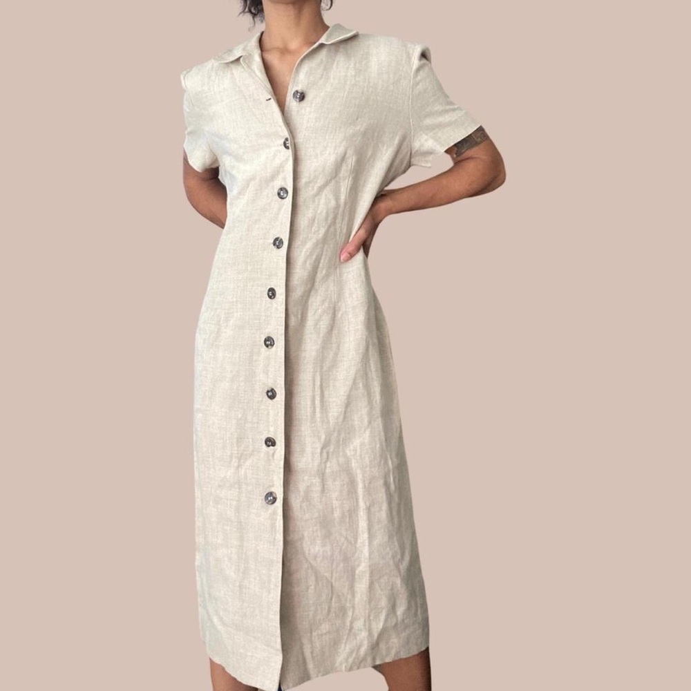 Vintage Linen Button down dress